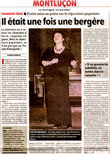 Evelyne article Montagne octobre 2005