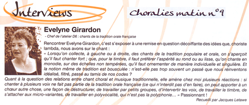 Vaison la Romaine, août 2010 Evelyne Girardon - Choralies
